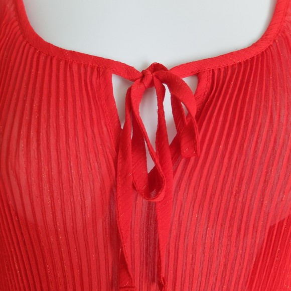 Maurices Red Sheer Top Blouse Size Medium NWT - Picture 3 of 9